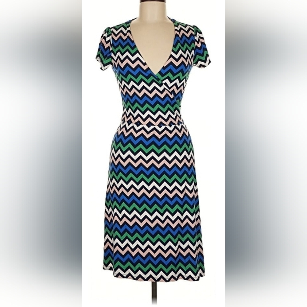 BODEN Casual V-Neck Short Sleeve Mid WRAPi Dress PERFECT SHAPE